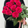 11 розовых роз (70см)
